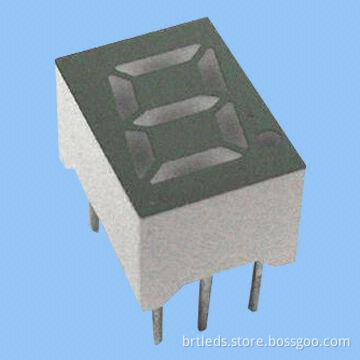 Single digit 7-segment LED display, 0.39-inch red color, common anode, black face and white segments